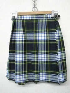V1688：アイルランド製 オニールオブダブリン O’NEIL OF DUBLIN スカート/緑系/36 巻きスカート タータンチェック ウールスカート:5
