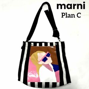 marni マルニ　PlanC プランシー　イラスト　ストライプ　ショルダーバッグ　トートバッグ