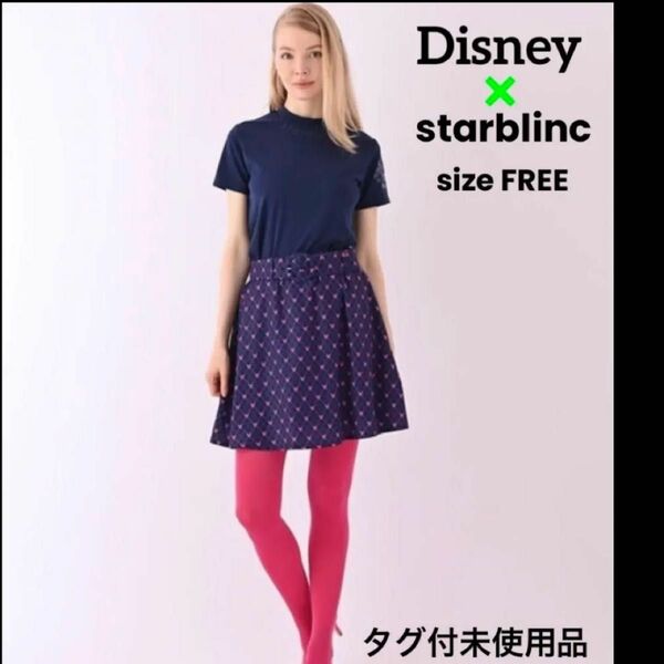 タグ付き新品未使用品Disney × starblincディズニー　スターブリンク　コラボミッキー　モノグラム　スカート