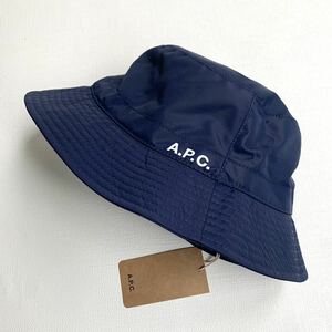  new goods 2022AW A.P.C. A.P.C. Logo nylon bucket hat bob mark MARINE men's 56 navy APC unisex hat lady's 