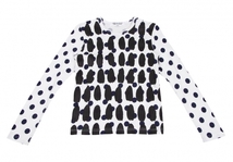 コムコム コムデギャルソンCOMME des GARCONS コットンドットプリントカットソー 白紺黒XS 【レディース】_画像2