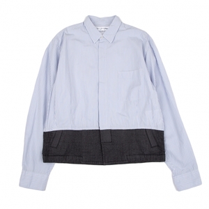 コムデギャルソン シャツCOMME des GARCONS SHIRT 裾ブルゾン切替ストライプシャツ 水色黒M 【メンズ】