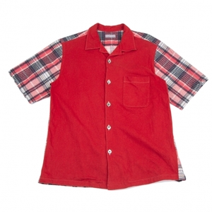  Comme des Garcons Homme COMME des GARCONS HOMME digital check switch heaven . shirt red navy blue M rank [ men's ]