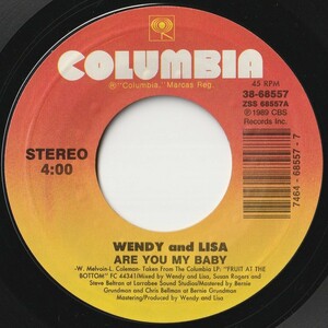 Wendy And Lisa Are You My Baby / Happy Birthday Columbia US 38-68557 202248 SOUL FUNK ソウル ファンク レコード 7インチ 45