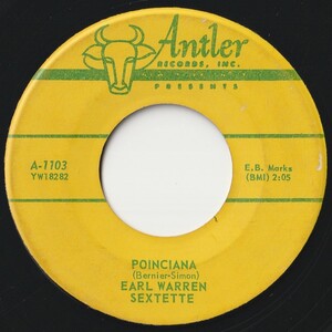 Earl Warren Sextette Poinciana / For You My Lover Antler US A-1103 202123 R&B R&R レコード 7インチ 45