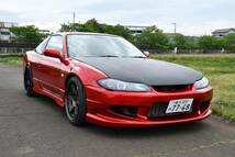 【完全売切】フル公認！車検満タン☆14エンジン15タービンナプレックハイレス！後期180sx15顔シルエイティ☆キャンディレッド塗りたて他_画像1