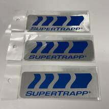 ★SUPER TRAPP スーパトラップ ステッカー 【3枚セット】 46x140mm《アルミヘアライン風》ACTIVE 003-0322_画像1