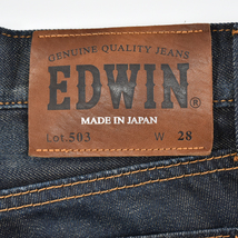 EDWIN エドウイン ★ 日本製 503 (5032) レギュラー ナロー デニム パンツ インディゴ メンズ 28_画像9