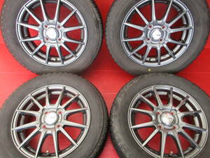 ハスラー等に！WEZEN！4.5J 14インチ +45 100/4H +ブリヂストン製 165/65R14 バリ溝スタッドレス付き４本SET！