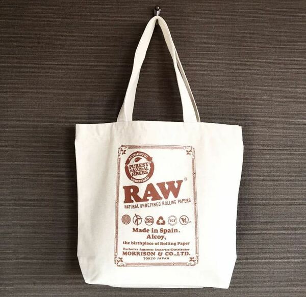 ◆送料無料◆新品　RAW 正規品　トートバッグ エコバッグ 手巻きタバコ　キャンバスバッグ