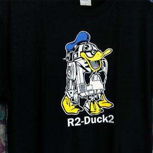 送込　R2-Duck2　ドナルドウォーズ 半袖Tシャツ　黒色　Lサイズ 