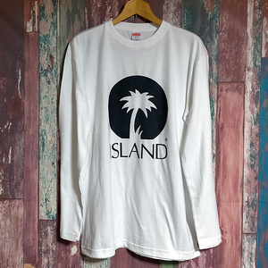 送込 ISLAND Records アイランドレコード♪ jamaica ロンT　長袖Tシャツ　白 Lサイズ