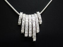 美品 SWAROVSKI スワロフスキー 7連リングトップ スネークチェーンネックレス リバーシブル 7連チャーム シルバーカラー ○P_画像2