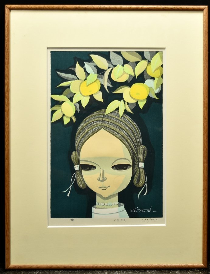 y△3190▽池田修三 木版画 「ガーベラ」 流行 22344円引き www