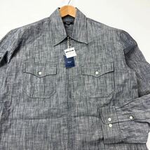 未使用 タグ付 ★ Kent IN TRADITION シャンブレー シャツ 薄手 ジップ ジャケット L グレー 紳士 ゴルフ ケントイントラディション■S1398_画像4