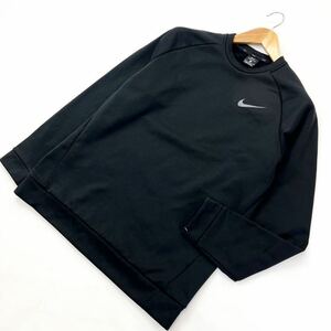 ナイキ ☆ NIKE 快適なドライフィット◎ ジャージ素材 シャツ トレーナー ブラック M シンプル トレーニング スポーツ 筋トレ■BD195