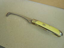 ☆馬.肥爪.製鉄.競馬.馬術.アウトドア. ナイフ☆☆Rough Ryder Yellow Equestrian's Hoof Pick Trapper☆_画像6