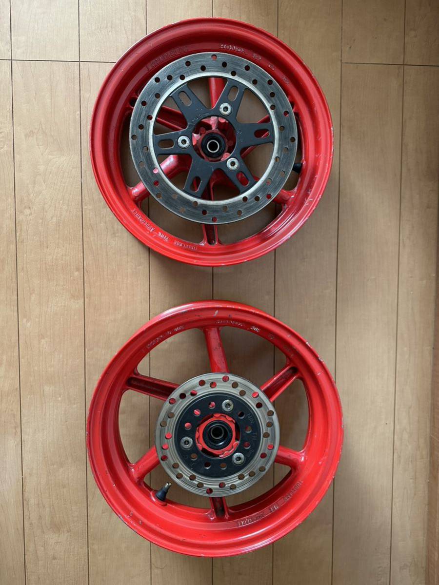 NSR50/80等流用に☆前後ホイールタイヤセット☆ローター&スプロケ付