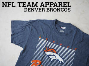 ☆送料無料☆ NFL TEAM APPAREL USA直輸入 古着 半袖 DENVER BRONKOS デンバー・ブロンコス ロゴ Tシャツ メンズ L ネイビー トップス 中古