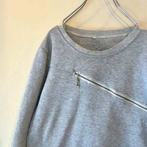  sweat sweatshirt fastener sweat gray /Y1543