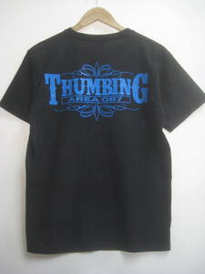 一点物!! THUMBING AREA87 サミング ロゴプリントTシャツ ピンストライプ サイズ MEDIUM