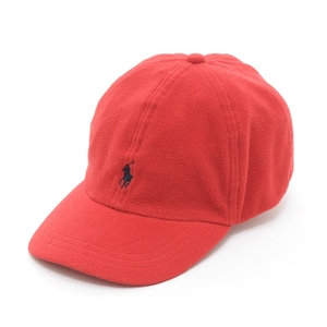 ◆471600 POLO by RALPH LAUREN ポロバイラルフローレン ●ベースボールキャップ 帽子 フリース サイズ56cm レッド