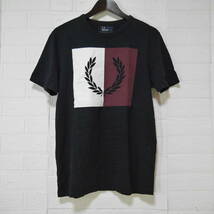 F32 □ FRED PERRY □ フレッドペリー　半袖シャツ　黒　中古　サイズＭ_画像1