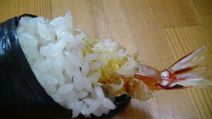 お寿司の　リアル食品サンプルです。 エビ天　海老天巻き
