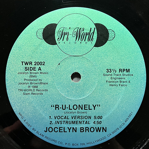 Jocelyn Brown / R-U-Lonely [Tri - World Records TWR 2002]
