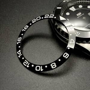 SEIKO 7S26-0020 SKX007 SBSA SRPD 等用 セラミック スロープ インナー ベゼル 社外 部品 セイコー MOD カスタム GMTマスター ブラック 黒