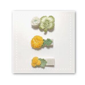 ベビーヘアクリップ 手染め花モチーフ 11種×1