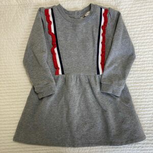 【美品】 TOMMYHILFIGER トミーフィルガー　トミー　キッズ　ベビー　ワンピース　子供服　女の子　90 裏起毛　グレー