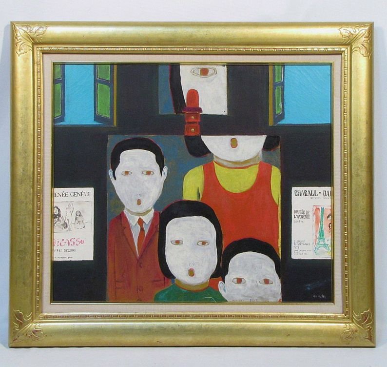 絶対一番安い 【真作】☆絵画☆井上悟 油彩8号 ひととかげ サエグサ