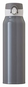 Atlas アトラス 水筒 800ml グレー 超軽量 ステンレス ワンタッチボトル 真空断熱 保温保冷 エアリスト