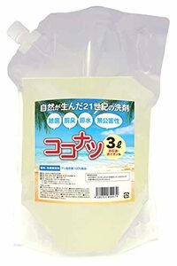 ココナツ洗剤 詰め替えしやすいコンパクトパウチ 3リットル 哺乳瓶 赤ちゃん 洗濯洗剤 無添加