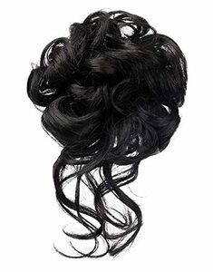 [NADELA] お団子ウィッグ クリップ式 髪飾り シュシュ カール つけ毛 ファイバー 巻き髪 ふわふわ 部分ウィッグ 花火 和装