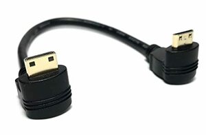 Access [ 20cm ] both edge L type MiniHDMI adapter cable L type Mini HMDI male - L type Mini HDMI male adaptor conversion cable 