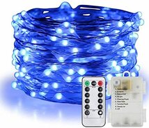 ANJEWLIN LED イルミネーションライトled ストリングスライト 8種光るパターン 電池式 防水 10メートル 電飾 100電球 リモコン付き_画像1