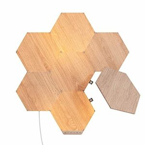 Nanoleaf(ナノリーフ) Elements Hexagon (エレメンツ ヘキサゴン) 7枚入り スターターパック スマートライト 木目調 インテリア照明 LED