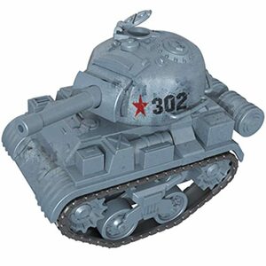 童友社 デフォルメプラモデルシリーズ ミリタリー T-34型タンク 戦闘員フィギュア(グレー)付 色分け済みプラモデル