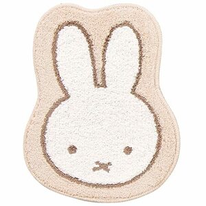 センコー ミッフィー おすましミッフィー マット ラグ 約50×38cm ベージュ キャラ キャラクター アニマル miffy