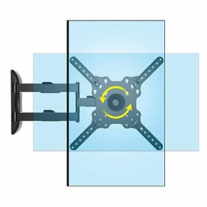 HILLPORT テレビ壁掛け金具 回転式 けスタンド 32 - 55 インチ 対応 壁掛けテレビ 金具耐荷重19.8kg アーム式 縦画面をサポート、左右回転