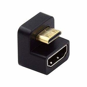 NFHK 360度上 反対 U字型 バックアングル ミニ HDMI 1.4 オス - HDMI メス 延長アダプター コンバーター