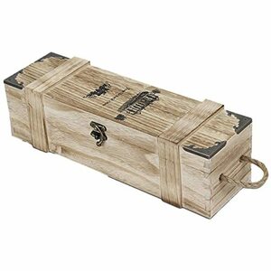 NOELAMOUR ワインケース 木製 木箱 持ち運び 1本用 持ち手付き アンティーク ギフトボックス