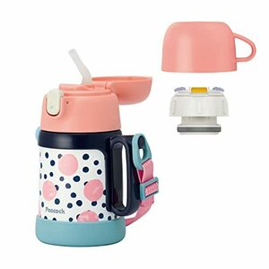 ピーコック 水筒 子供 ストロー 【 WEB限定 2本ストロー付 】 キッズ 子ども 2way 保冷 400ml / 保温 360ml コップ付き 女の子 幼稚園