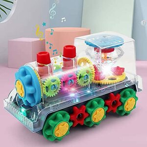 OBEST 透明歯車トレイン 電車 火車 おもちゃ 子供 おもちゃ人気