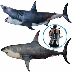 “fish&fancy”全長70cm！超リアル ホホジロザメ 抱きまくら サメ ぬいぐるみ クッション 動物クッション