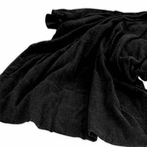 細番手双糸パイル 天然素材 綿 100％ タオルケット シングル サイズ ブラック （140×190cm）880g