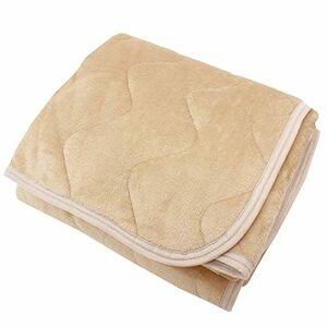 me Lee Night soft warm blanket material flannel bed pad plain beige double approximately 140×205cm recycle cotton plant use circle wash 