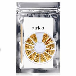 atrico (アトリコ) マルチスタッズ ゴールド (リング 星型 三角 菱形 ダイヤ 四角 V字 ハート 楕円) 12種セット (ケース